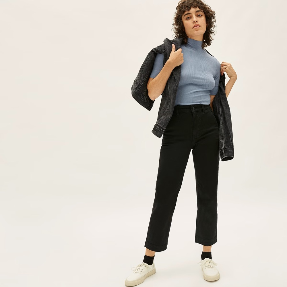 Everlane Straight Leg Crop in Black size 2 short black pants